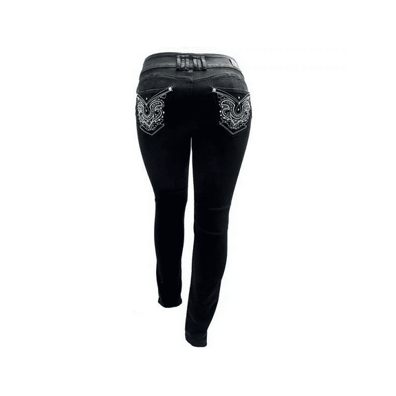 Jack David Plus Size Women's Stretch Premium Denim Black/Blue Jeans Skinny Pants 39469MS