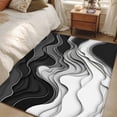 thumbnail image 4 of 3'x5' Area Rugs, Black Grey Ombre Indoor Outdoor Area Rug for Living Room Bedroom, Abstract Modern Geometric Moire Art Washable Bathroom Rugs Kitchen Floor Carpet Mats Home Decor Aesthetic, 4 of 8
