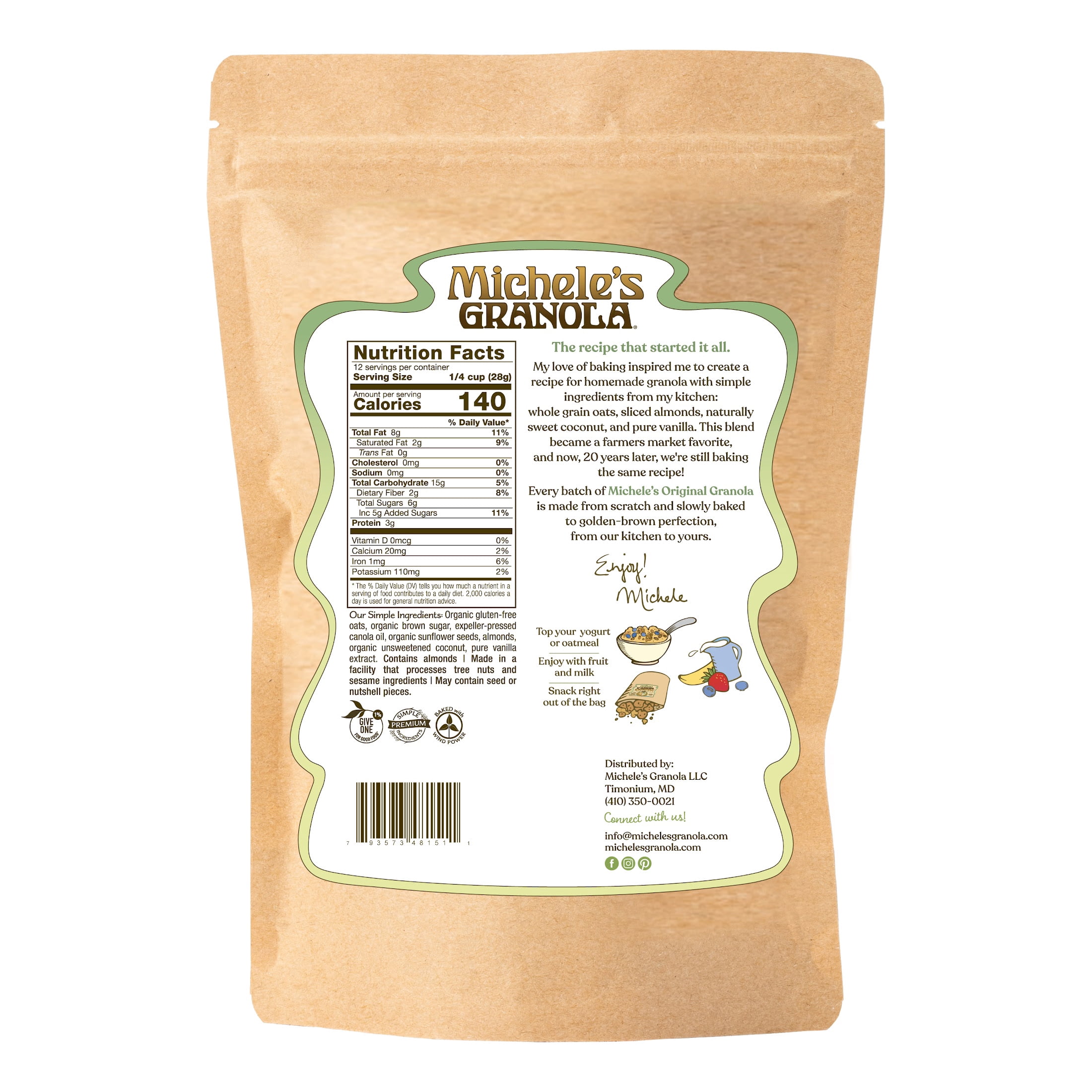 Michele's Granola Original Gluten-Free & Non-GMO, 12 oz Package