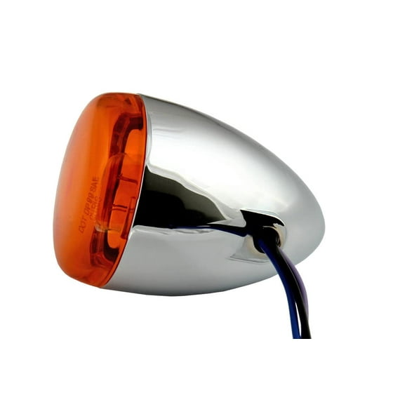 Chris Products Lampes de Clignotant Style Duece - Arrière - Double Filament - Lentille Ambrée - Chrome 8501A