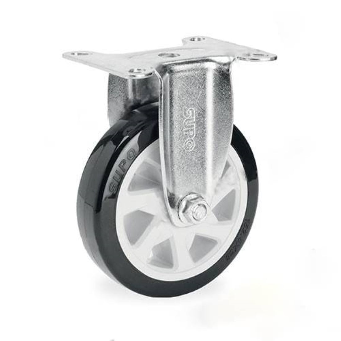 Z05 Pu Rueda Fija Base Plana 150Mm