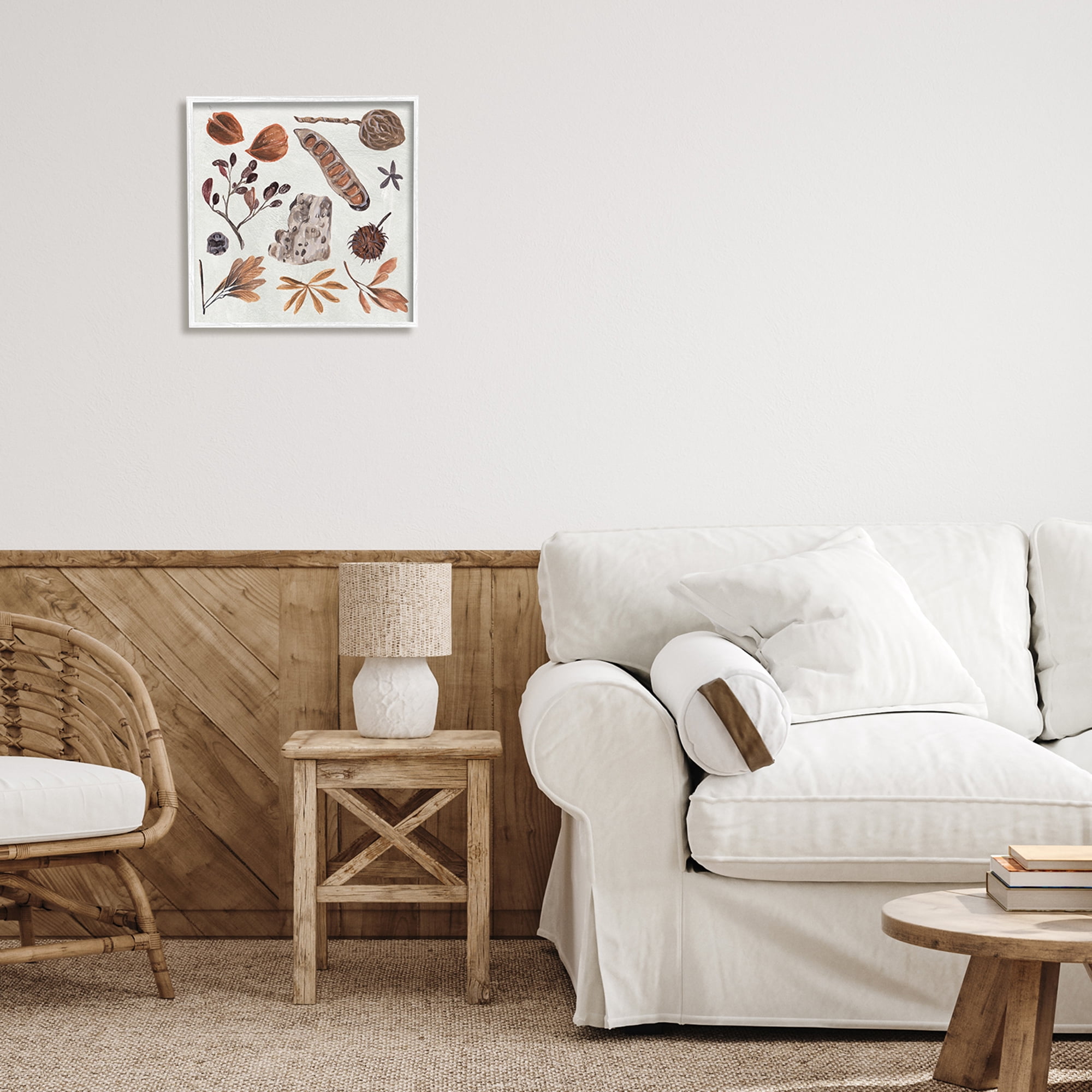 Stupell Industries Brown Seed Leaf Nut Botanicals Nature , 17 x 17, Design by Melissa Wang