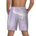 thumbnail image 4 of Gaeub Lavender Glitter Foil Stripes Mens Swim Trunks Stretch Beach Shorts Quick Dry for Men Swim Shorts Swimwear with Pockets- Medium, 4 of 9
