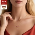 thumbnail image 2 of FindChic 14K Gold Plated Necklace for Women, Love Heart Cubic Zirconia Pendant January Birthstone Bow Necklaces Birthday Mothers Day Jewelry Gifts Her Wife Lady Adults Ideas, 2 of 9