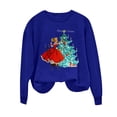 thumbnail image 3 of Penkiiy Christmas Sweatshirt Women Merry Christmas T-Shirt Xmas Tree Gift Shirt Holiday Long Sleeve Pullover Top XS Blue, 3 of 4