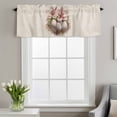 thumbnail image 2 of Rod Pocket Window Valances Retro Easter Eggs Short Kitchen Curtains Watercolor Pastoral Flowers on Linen Window Treatment Drapes for Bedroom Bathroom Living Room 56x16In,1 Panel, 2 of 9