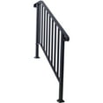 thumbnail image 6 of Handrails for Outdoor Steps, Fit 3 or 4 Steps Outdoor Stair Railing, Picket#3 Wrought Iron Handrail, Flexible Porch Railing, Black Transitional Handrails for Concrete Steps or Wooden Stairs, 6 of 9
