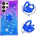 thumbnail image 2 of for Samsung Galaxy S25 Ultra (Not S25) Quicksand Case with Ring Kickstand, Girls Women Bling Cute Glitter Flowing Liquid Floating Sparkle Cover for Samsung Galaxy S25 Ultra. JB-Purple Blue, 2 of 7