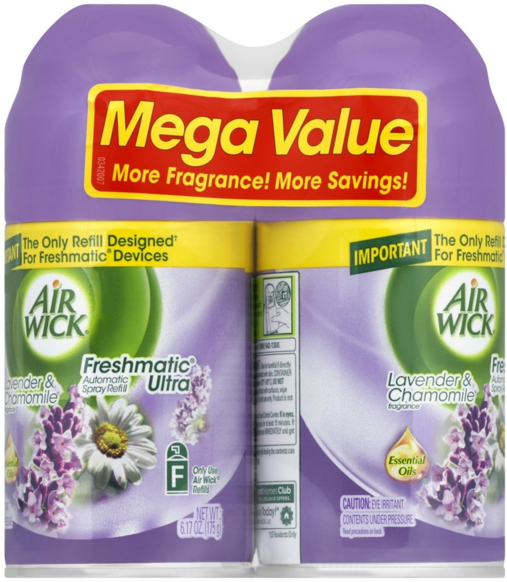 Air Wick Freshmatic Automatic Spray Air Freshener, Lavender and Chamomile Scent, Twin Refills, 6.17 Ounce, 2 Pack