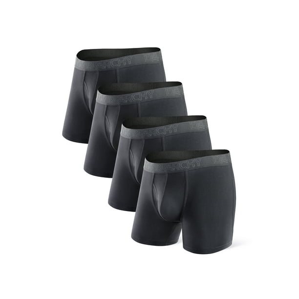 DAVID ARCHY Adult Men's Underwear Breathable Bamboo Rayon Trunks 4 Pack