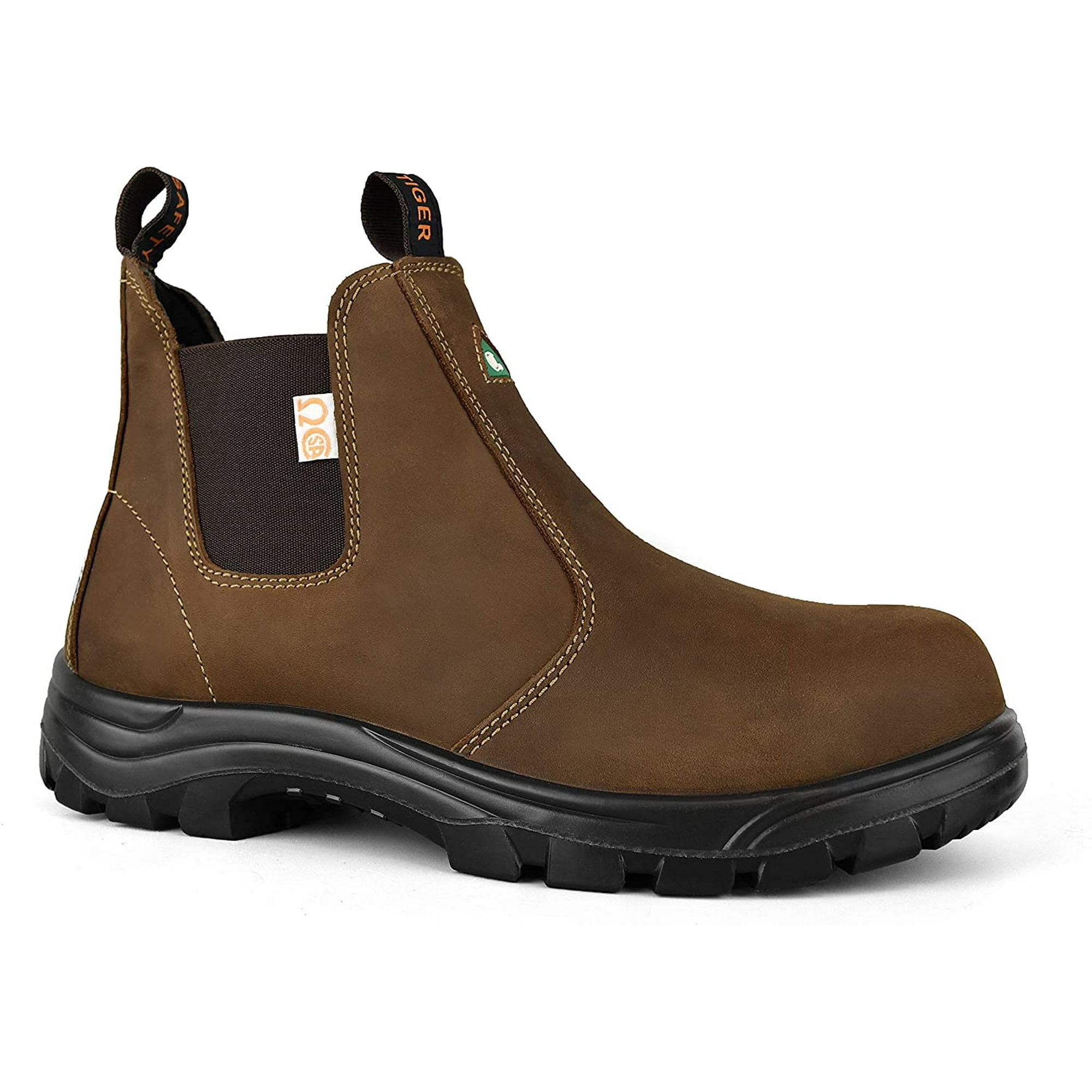 Tiger Men s Safety Boots Steel Toe CSA Lightweight Slip On Leather Work Boots 5925 Walmart