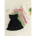 thumbnail image 3 of BemeyourBBs Toddler Baby Girl Summer Dress Outfit Little Girl Sundress Casual Tiered Ruffles Flutter Sleeves A-Line Dress Beach Princess Party Dress Cute Clothes, 3 of 9