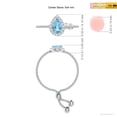 thumbnail image 4 of ANGARA Natural Pear-Shaped Aquamarine Halo Bolo Ring in 14K White Gold for Women (Size-6x4mm) | March Birthstone, Birthday, Anniversary, Jewelry Gift for Women | Natural Aquamarine Ring, 4 of 9