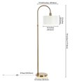 thumbnail image 5 of Maklaine Contemporary Arc Floor Lamp in Brass Finish, 5 of 8