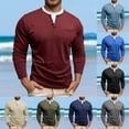 thumbnail image 2 of Kcolen Mens Big and Tall T Shirts Men Henley Tee Tops Pullovers Solid Color Trendy Summer Beach Tops Summer Casual Vacation Basic Tee for Men, 2 of 8