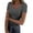 Dark Gray, variant on Black Plus Size Tops Women's Short Sleeve Scoop Neck Ribbed Knit Fitted Casual Tops Tee Summer Slim Basic Shirts Womens T Shirts