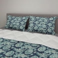 thumbnail image 2 of Ethnic Comforter & Sham Bedding Set, Blossoming Flowers Arrangement Inspirations from Oriental Folklore, 3 pcs Duvet Set Microfiber Filling Quilt, 5 Sizes, Pale Blue Dark Teal, by Ambesonne, 2 of 4