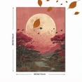thumbnail image 3 of Pink Moon Bird Flock Boho Canvas Mystical Lunar Zen Nature Wall Decor, 3 of 8