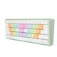 thumbnail image 3 of Teclado mecánico de 61 teclas con retroiluminación RGB, teclas coloridas, miniteclado mecánico con cable para juegos, trabajo de oficina, blanco, 3 of 5