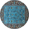 thumbnail image 1 of Ahgly Company Indoor Round Oriental Light Blue Industrial Area Rugs, 6' Round, 1 of 4