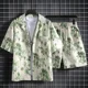 thumbnail image 3 of Conjuntos de camisas para hombre, conjuntos de playa blancos, conjunto de 2 piezas, conjunto coreano de dos camisetas, pantalones cortos, trajes para hombre, elegantes, 5xl, elásticos, sueltos, fresco, 3 of 5