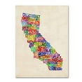 thumbnail image 2 of Trademark Art 'California Text Map' Canvas Art by Michael Tompsett, 2 of 4