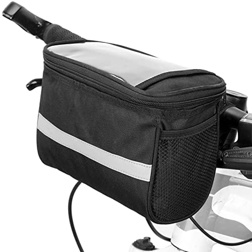 Bicycle Front Basket Insulated Bag MTB Bike Handlebar Pannier Cooler With Reflective Strip