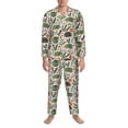 thumbnail image 3 of Rocae Armadillo for Men's Pajamas Set Mens Pjs Sets Long Sleeve Button Down Sleepwear-Medium, 3 of 7