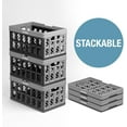 thumbnail image 6 of CleverMade Eco Collapsible Shopping Basket with Handles, 24L Stone, 3 Pack, 6 of 6