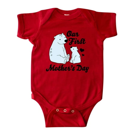 

Inktastic Our First Mothers Day with Polar Bears Gift Baby Boy or Baby Girl Bodysuit