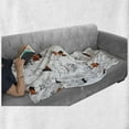 thumbnail image 6 of Funny Soft Flannel Fleece Throw Blanket, Retro Bunny Rabbits with Costumes Jack Hare Funky Bunnies Carrot Sketch Style, Cozy Plush for Indoor and Outdoor Use, 50" x 60", Orange White, by Ambesonne, 6 of 6