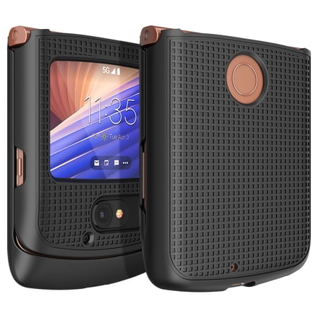 Case for Motorola RAZR 5G Flip Phone, Nakedcellphone Protective Snap-On Slim Hard Shell Cover [Grid Texture] for Motorola Moto RAZR 5G Flip Phone (2020) XT2071