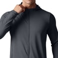 thumbnail image 6 of Mifsaly Mens Full Zip Workout Hoodies Long Sleeve Athletic Running Jackets Lightweight Quick Dry Performance Activewear Breathable Gym Training Track tops Dark Gray,XS, 6 of 7