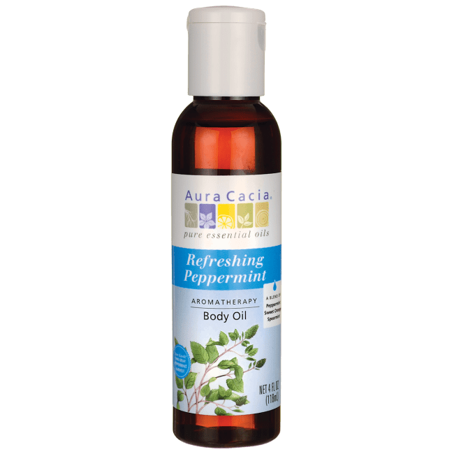 Aura Cacia Aromatherapy Bath Body and Massage Oil Peppermint Harvest - 4 fl oz