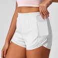thumbnail image 5 of Women's Athletic Running Shorts Quick Dry Lightweight Workout Gym Shorts with Mesh Pockets White, 5 of 6