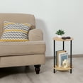 thumbnail image 5 of 2-Tier Bamboo Round Side Table Storage Table for Living Room Bedroom Patio, 5 of 6