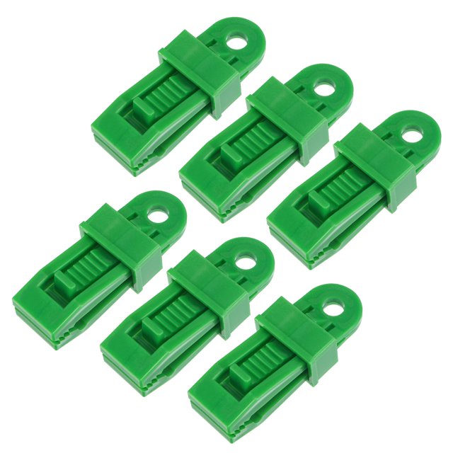 Unique Bargains 7mm Snap Tighten Sliding Lock Grip Awning Clamp Tarp Clips Green 6 Pack