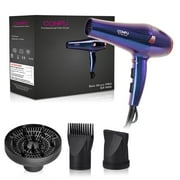 Hair Dryer, CONFU 1875W Professional Ionic Blow Dryer for Hair Care,3 Attachments for Home Salon Travel, Purple