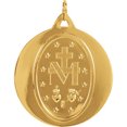 thumbnail image 3 of FB Jewels 14K Yellow Gold 29mm Miraculous Medal Pendant, 3 of 3
