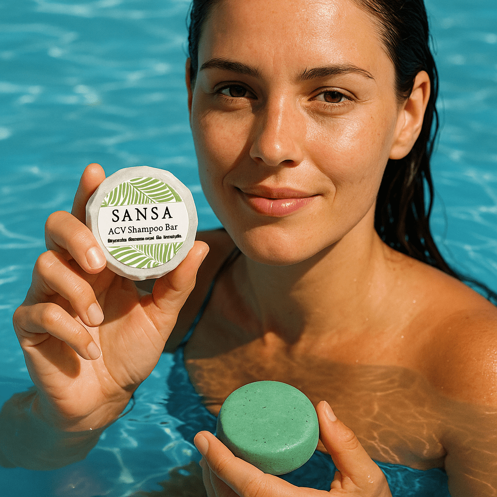Nature Skin Shop Sansa Apple Cider Vinegar Clarifying Shampoo Bar, Removes Buildup & Adds Shine for Dull, Oily Hair, Sulfate-Free