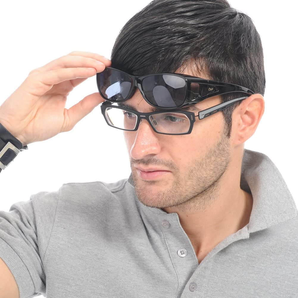 DUCO Men's and Women's Polarised Wrap Around Fit-Over Sunglasses over Prescription Glasses 8953 