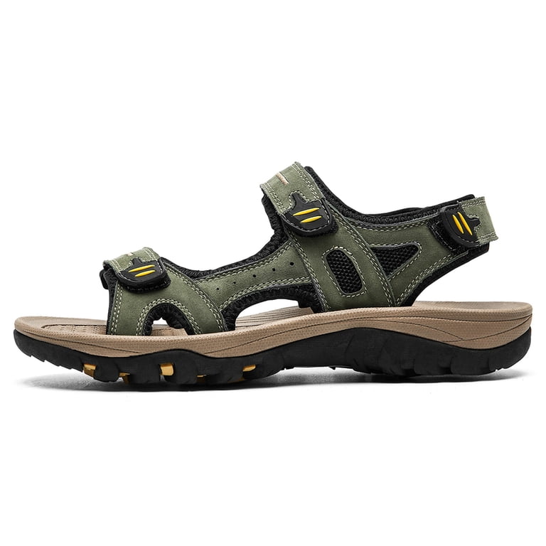 Men\'s Green Leather Athletic Sandals Sport Outdoor Hiking Sandals Open Toe Best Hiking Sandals | Switchback Tested main image 3