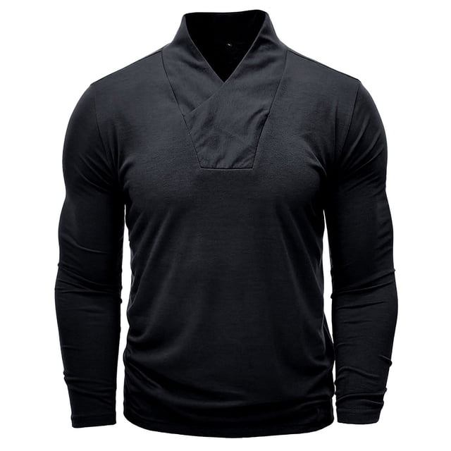 pstuiky manga larga de hombre, Camiseta deportiva de manga larga con cuello redondo y color liso para hombre Tops casuales para hombres xl