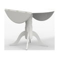 thumbnail image 6 of 5-PC - 42" Round Double Drop-Leaf Dining Table in White + White/Natural Slat Back Dining Chairs Dining Set, 6 of 10
