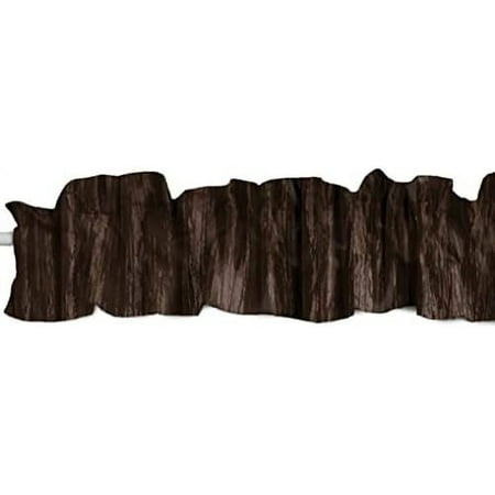 

Crinkle Crushed Taffeta Curtain Sleeve Topper with Top and Bottom Ruffles/Home Decor Window (58 Wide x 5 Tall Brown)