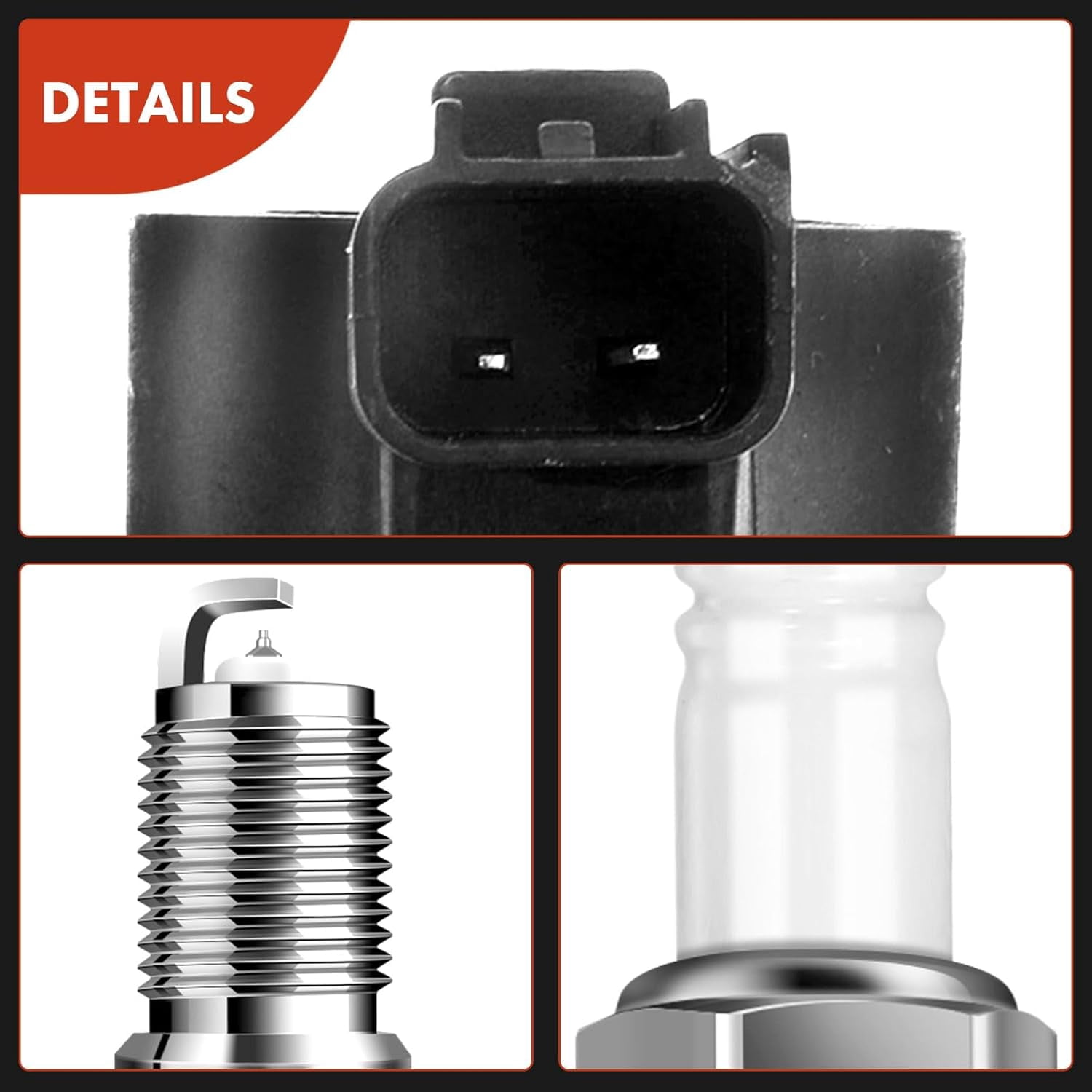 A-Premium Set of 6 Ignition Coil Pack and Iridium Spark Plugs Compatible with Ford Escape 2001-2008 & Mazda 6 2003-2008 & Mercury Sable 2000-2005, V6 3.0L