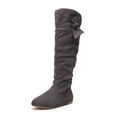 thumbnail image 6 of Tejiojio Clearance Women's Shoes Fashion Retro Solid Color Ethnic Style Flat Bottom Female High Boots, 6 of 7