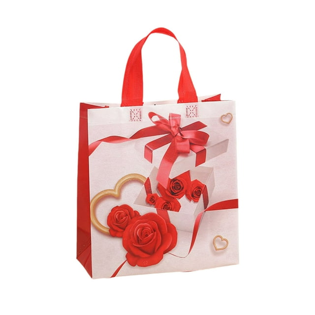 Bdday Underbed Storage Valentine'S Day Rose Gift Bag Non Woven Handbag Waterproof Shopping Bag Gift Box Home Storage