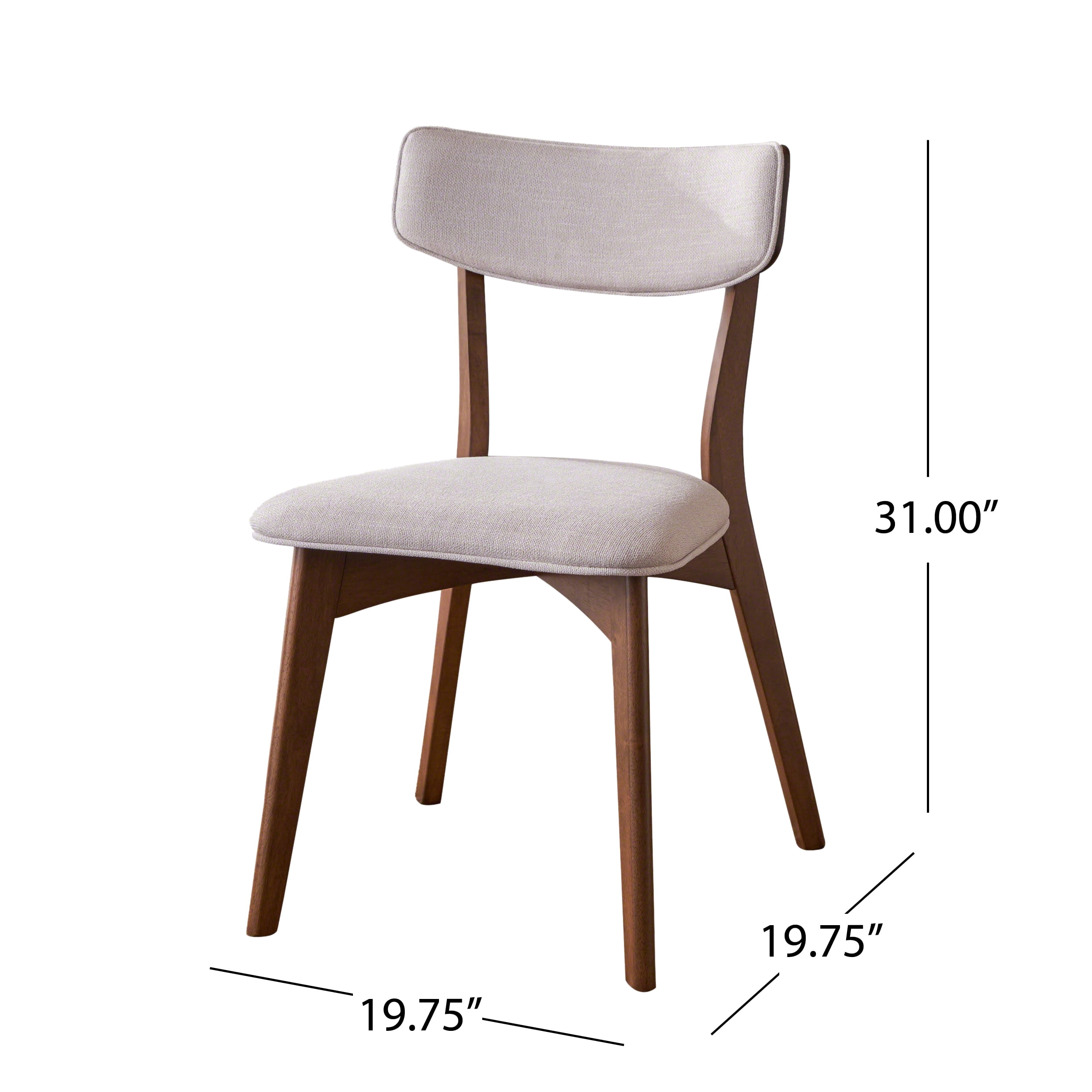 Noble House Sadie Rubberwood Dining Set, Light Beige, Natural Walnut