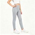 thumbnail image 2 of Resicozy Girls Athletic Polka Dot Leggings High Waisted Yoga Pants, Stretch Casual pants for Running Dance Gymnastics Gym 2-14 Years Light Gray 120, 2 of 4
